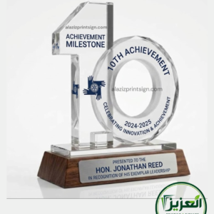 Decagon Milestone 10th Achievement Acrylic Shield Award Set